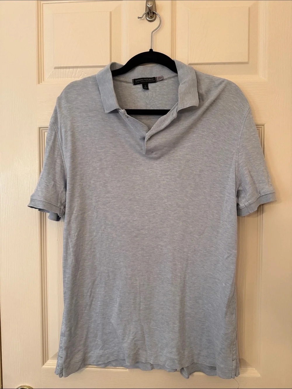 Banana Republic Men’s Heather Light Blue Polo